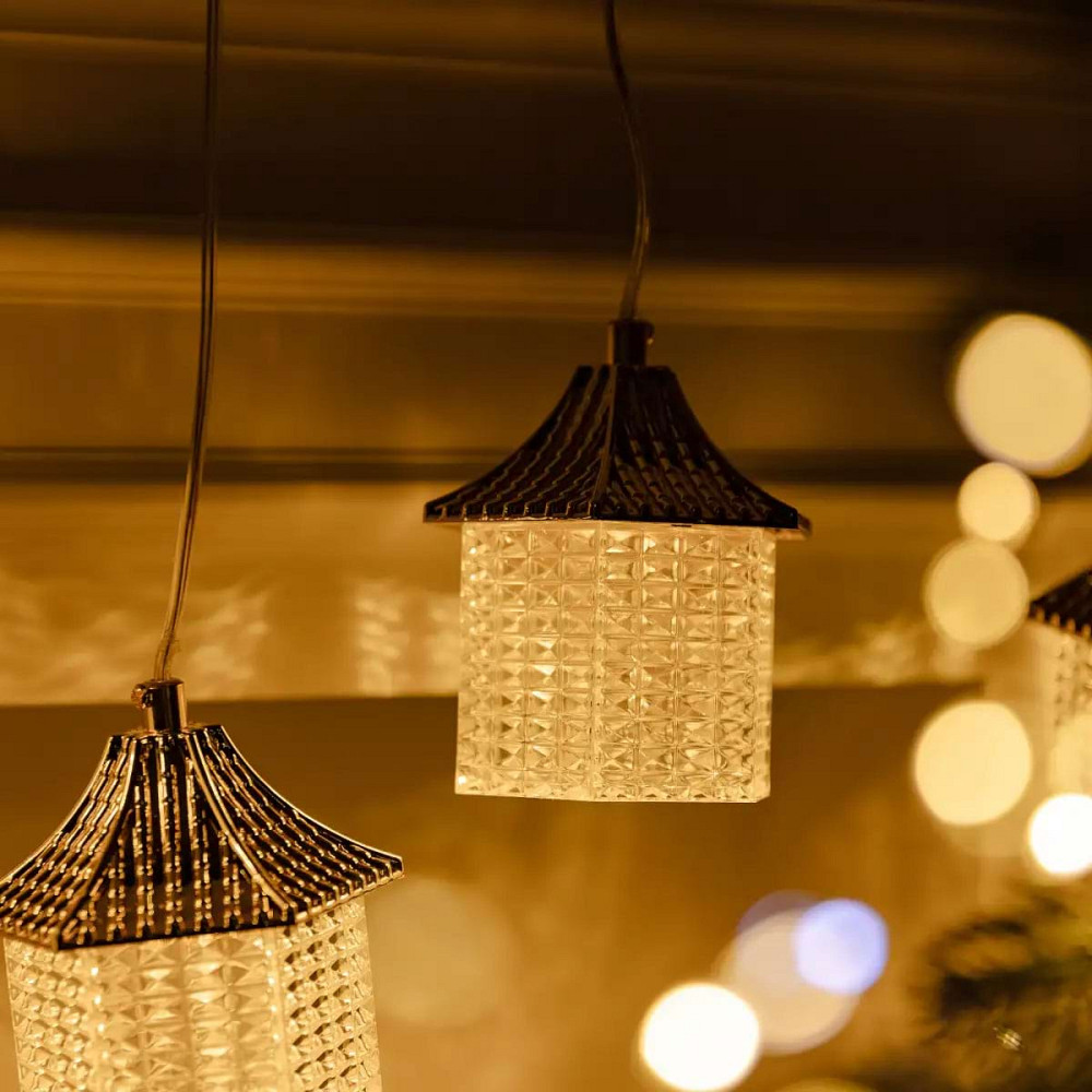 Garlando Гірлянда штора з фігурками Ліхтар 3 метри 6 ламп тепле жовте світло 6L3MLIG Київ - фото 10