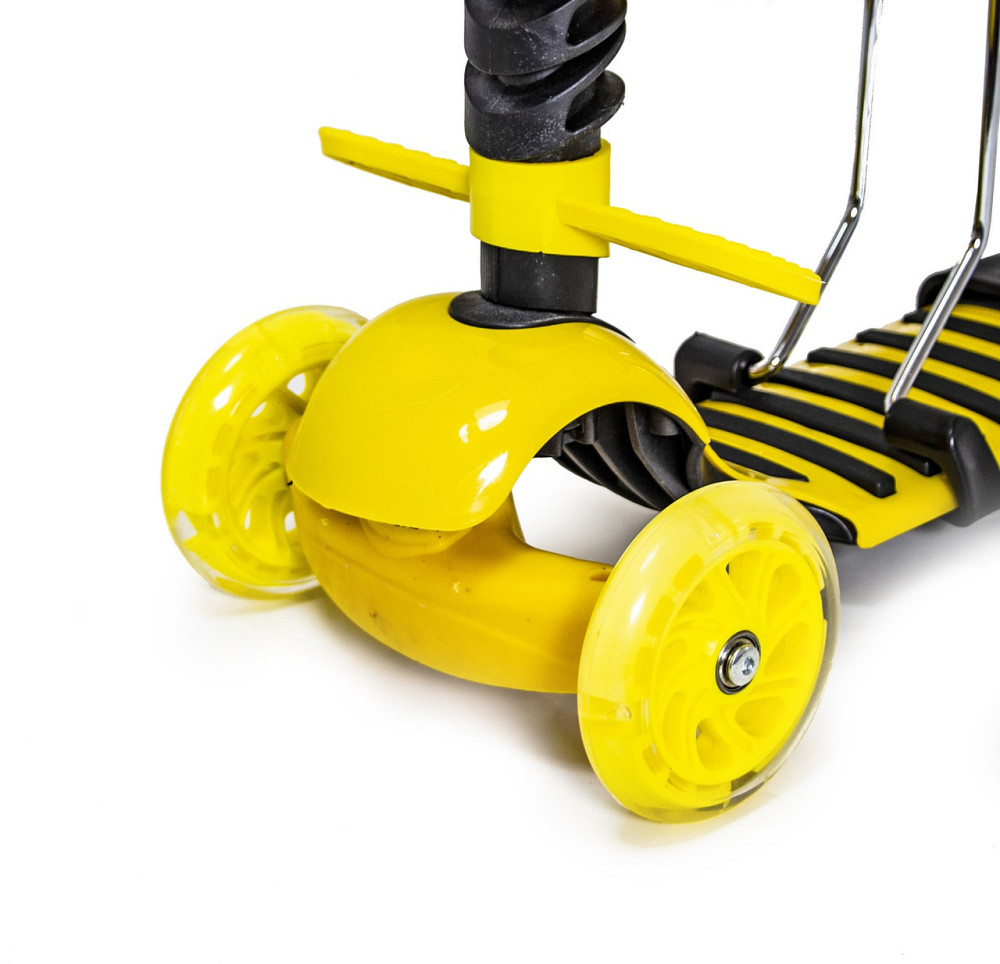 Детский самокат с защитными бортиками 5 в 1. Жёлтый Одесса - изображение 2