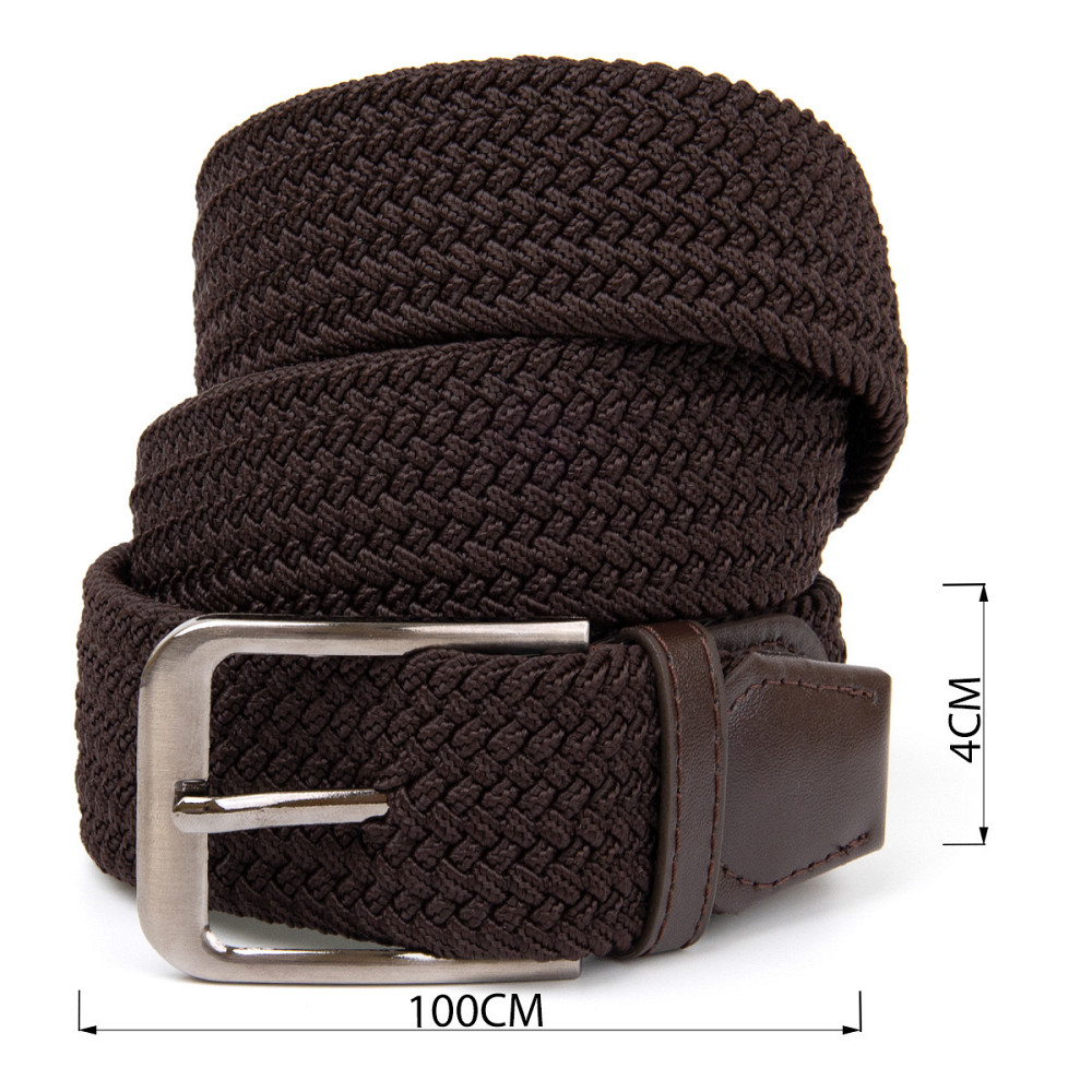 Текстильный ремень мужской классика Vintage 20519 Коричневый Киев - изображение 6