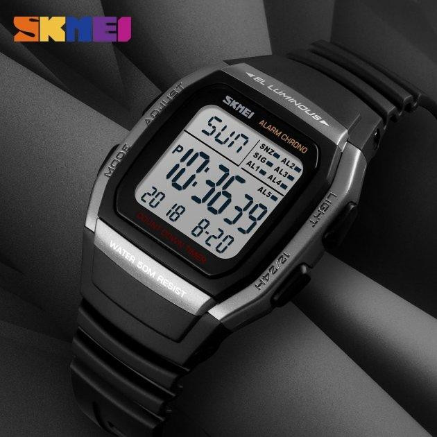 Мужские спортивные часы Skmei 1278 Серебристый Винница - изображение 7