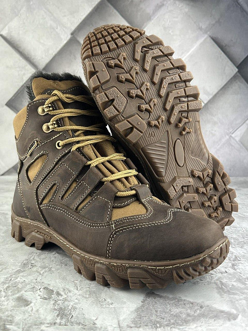 Военные зимние мужские ботинки на меху тактические кожаные зимние ботинки обувь военная зимняя обувь военная Львов - изображение 1