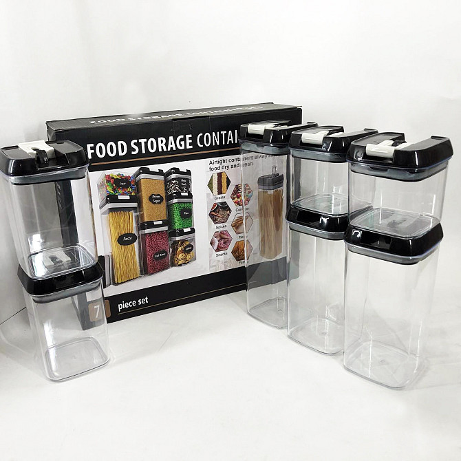 Набір контейнерів для їжі FOOD Storage Container Set на клямках із ущільнювачем із CX-372 7 предметів Київ - фото 2