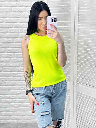 Майка жіноча рубчик Effy 42-44, Лимонний (неон) Київ