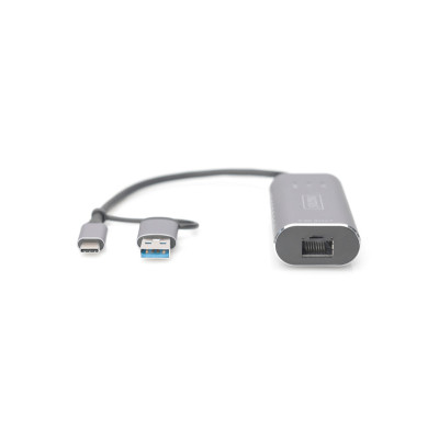 Перехідник USB-C + USB 3.0 to RJ45 2500Mbps Ethernet Digitus (DN-3028) Вінниця - фото 7
