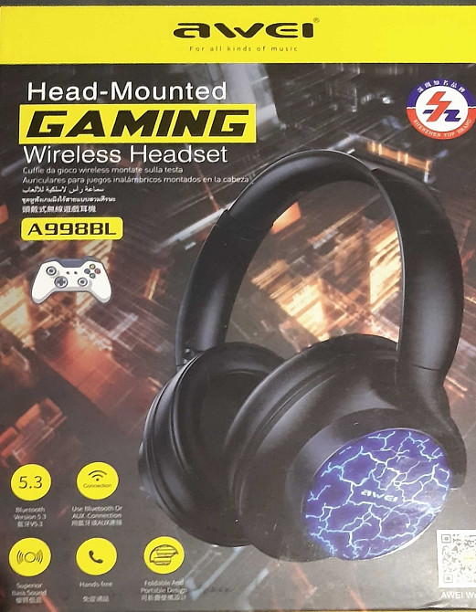 Беспроводные игровые Bluetooth стереонаушники Awei A998BL. Харьков - изображение 2