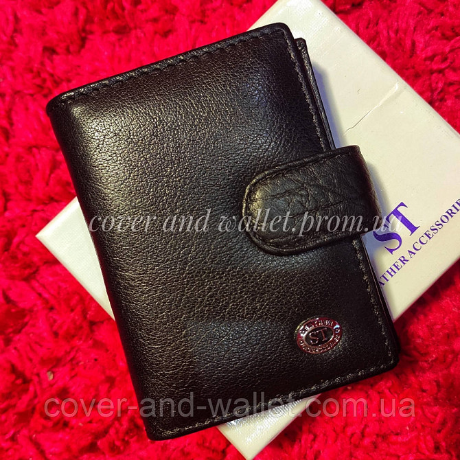 Черная кожаная кредитница для авто документов и ID карти ST Leather Киев - изображение 1