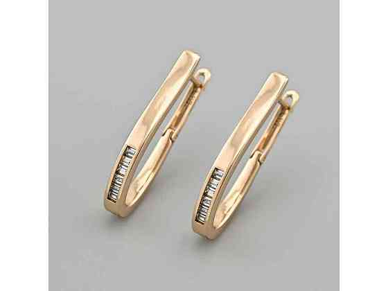 Серьги 55827 28*3мм белые фианиты 4,1г позолота 18К ТМ XUPING Киев