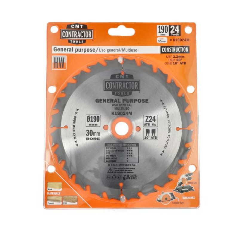 Пильний диск по дереву CMT 190x30x24z K2.2/1.4 (K19024M) Одеса - фото 1