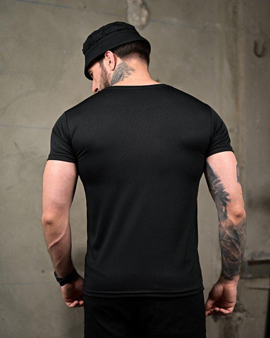 Тактическая потоотводящая футболка Паливо черная мужская дышащяя Одесса - изображение 7