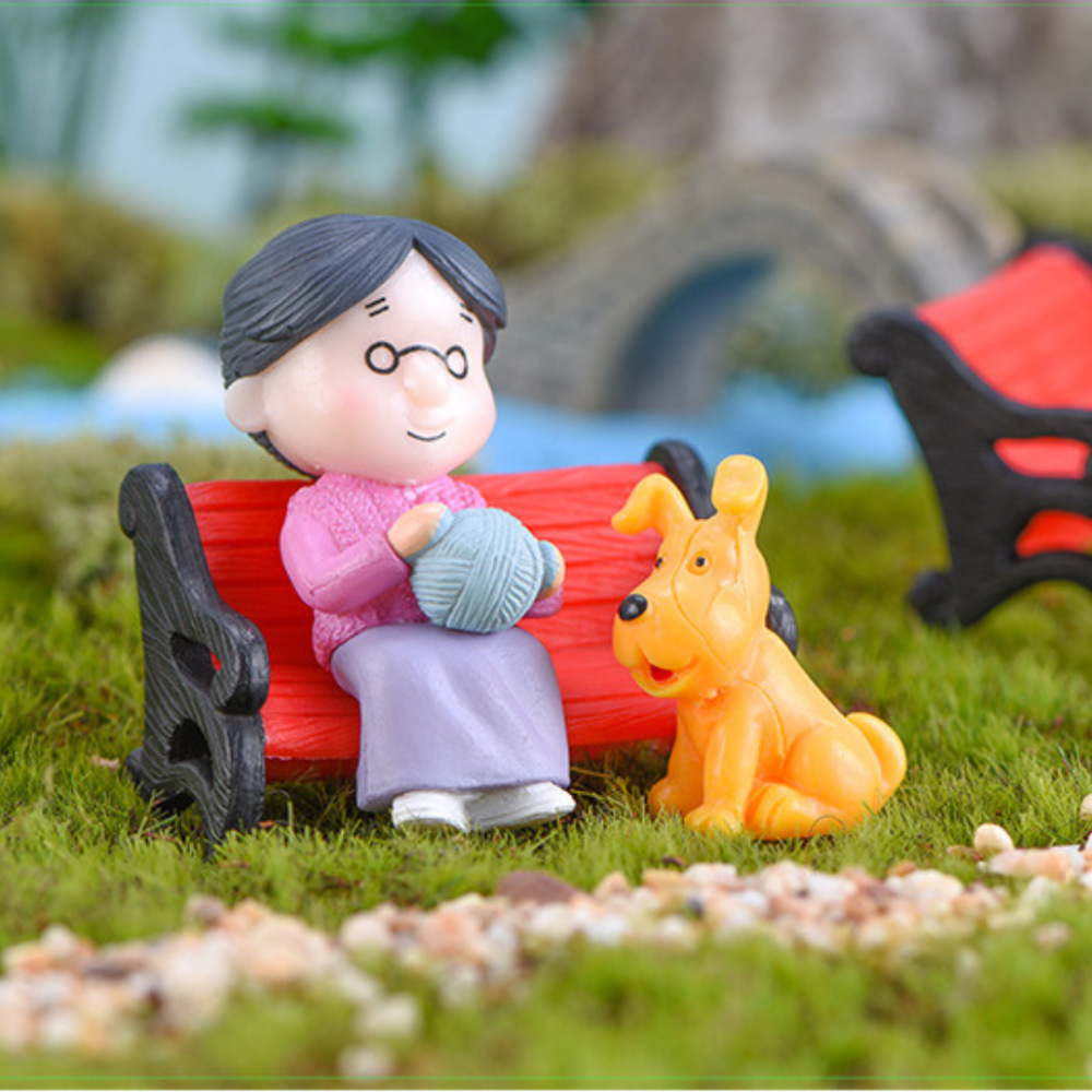 Декоративные фигурки Дедушка с бабушкой на лавочке для флораиума, микроландшафта, мини-сада, миниатюры, вазона Одесса - изображение 4