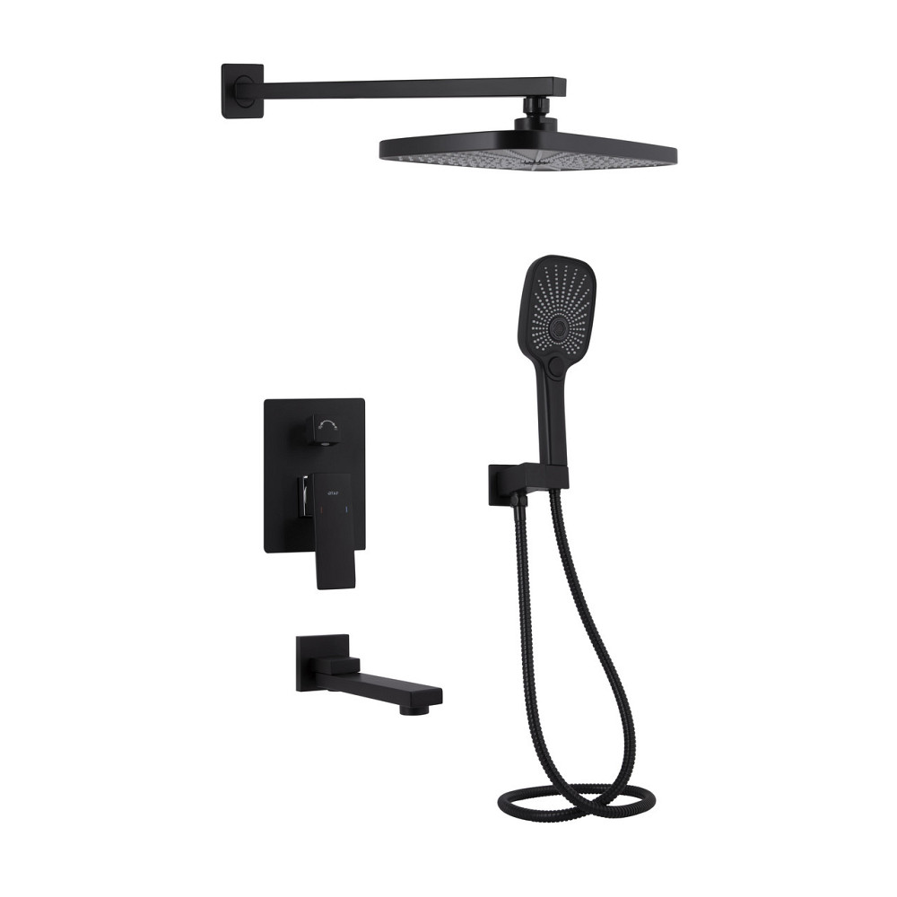 Душова система універсальна Qtap Gemini прихованого монтажу на три споживачі QTGEM114BLM45703 Black Matt Київ - фото 1