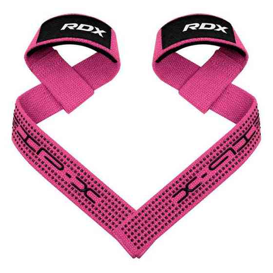 Лямки для тяги RDX S4 Gym Cotton Gel Straps Pink Plus Луцьк