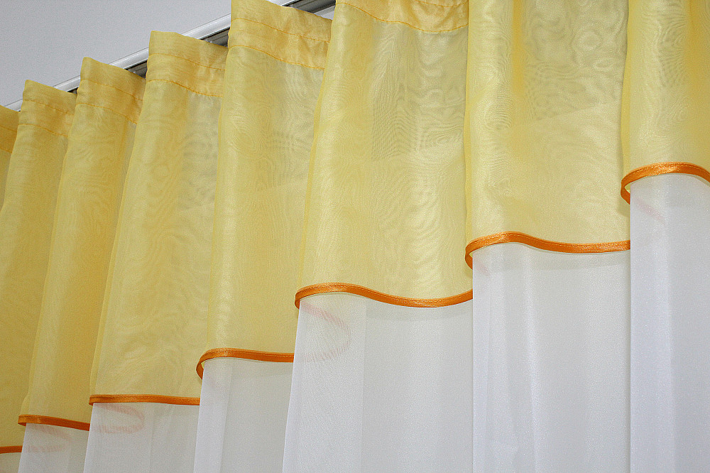Кухонная занавеска VR-Textil № 047к желтый с белым 270х170 см (50-837) Киев - изображение 3