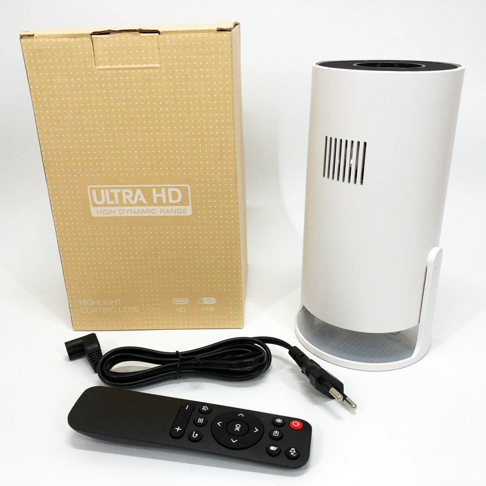 LED Проектор для дома портативный Смарт с WiFi, Bluetooth, Android 11, PH-629 белый, 1280х720р Киев - изображение 1