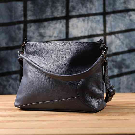 Жіноча сумка на два відділення з натуральної шкіри Vintage 23016 Синій Київ