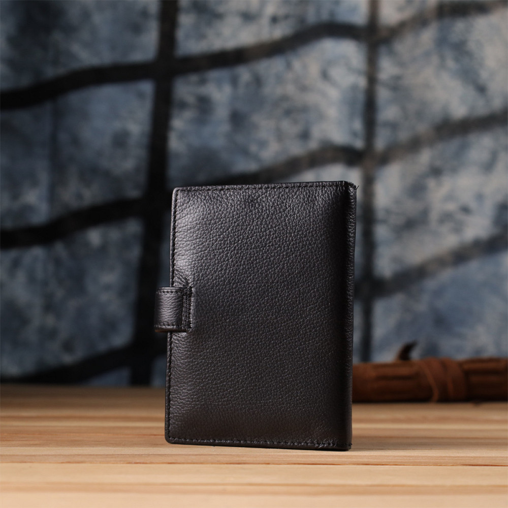 Вместительная обложка на документы унисекс из натуральной кожи ST Leather 23116 Черный Киев - изображение 10