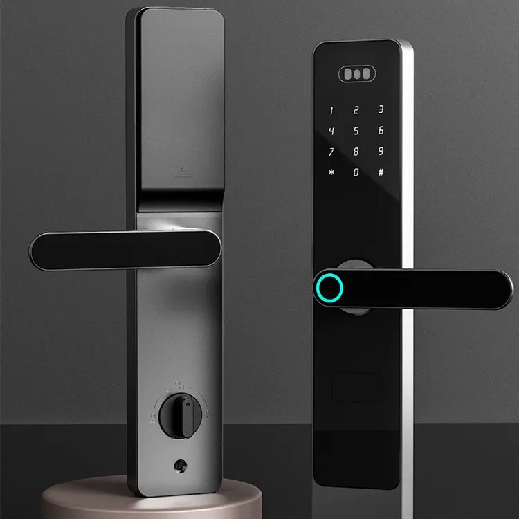 Смарт замок кодовий розумний дверний KHS-DA01 з відбитком пальця і ключ-картою і розблокуванням по обличчю, чорний Кам'янець-Подільський - фото 2