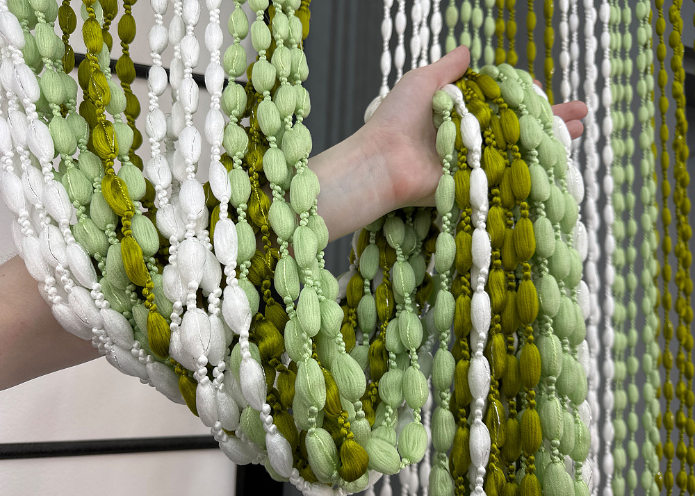 Штори-нитки "Шиніл" з люрексом Білий з оливково-м'ятним 300х300см 1 шт (61-098) Київ - фото 5