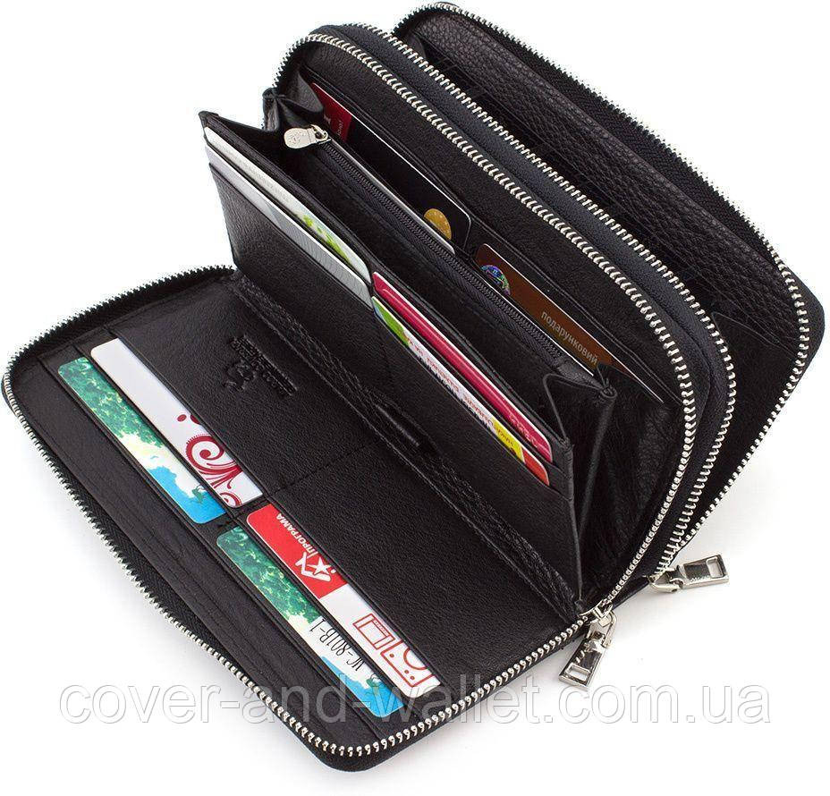 Стильный мужской кожаный кошелек на две молнии с ремешком Marco Coverna 801B Киев - изображение 1