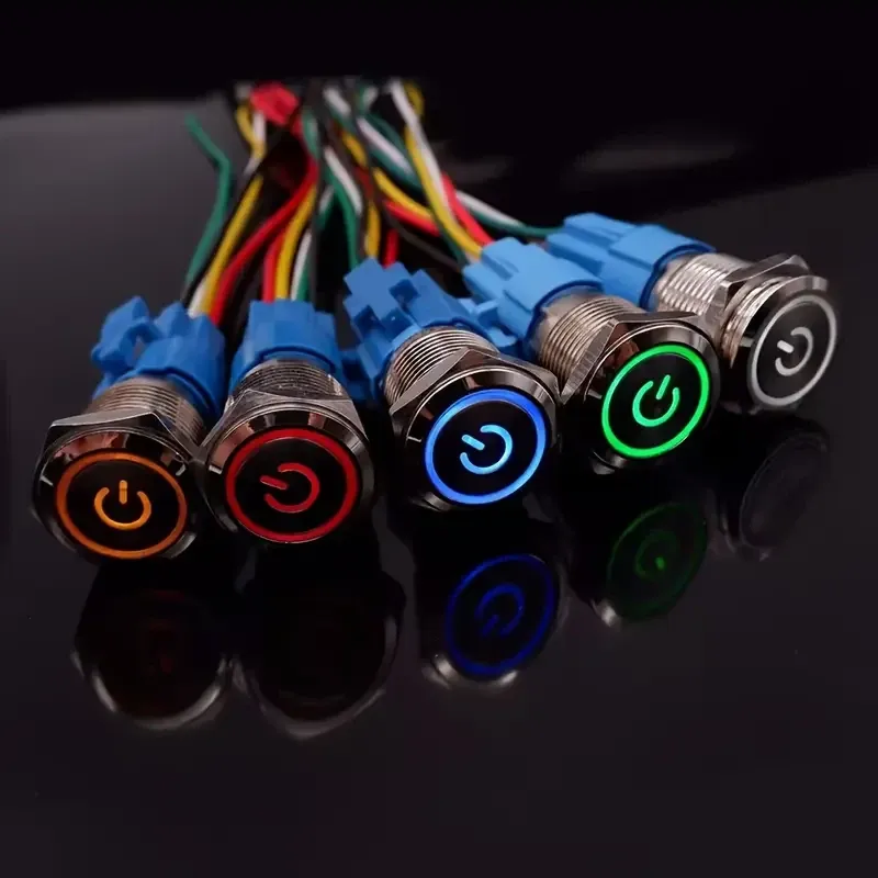 Металлический переключатель с синей подсветкой 16мм Киев - изображение 7