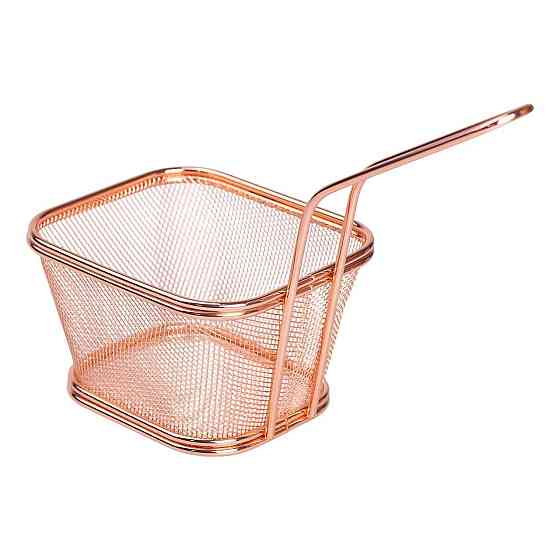 Корзина сервировочная для картофеля фри и снеков 13×11×7 см Розовое золото HP-19-4-L-R Киев