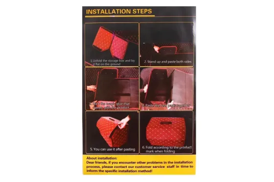 Сумка в багажник на липучках кожзам 54*30*30 см с ручкой черный/бежевая нить Винница