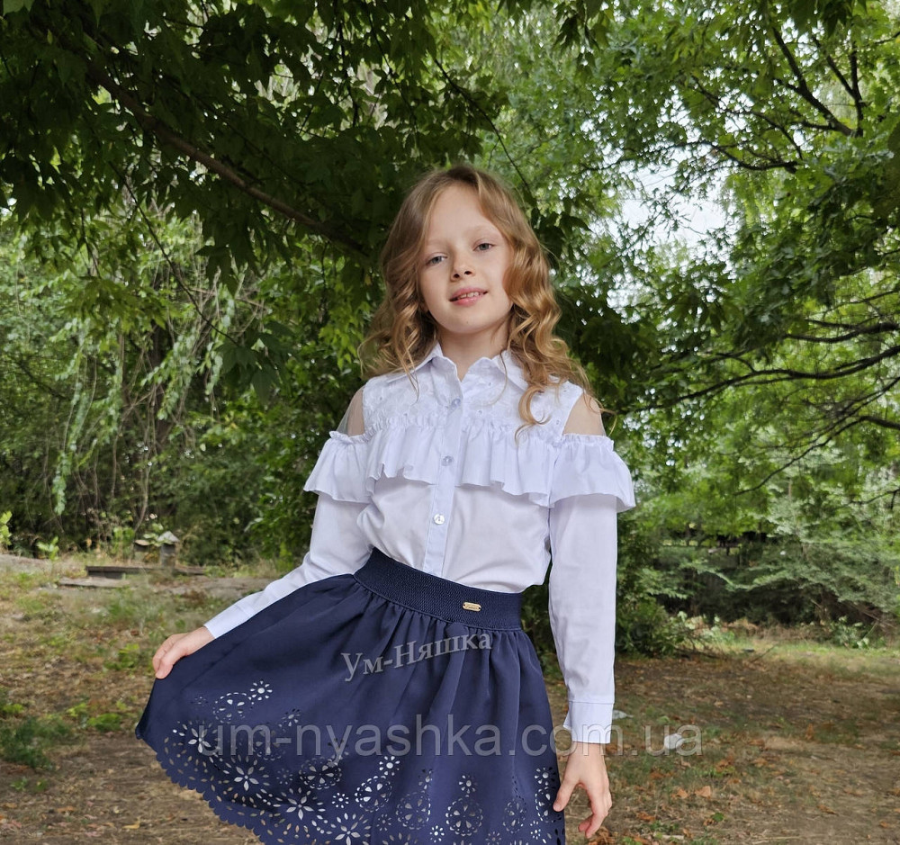 Красивая школьная блузка с длинным рукавом 134 Кривой Рог - изображение 2