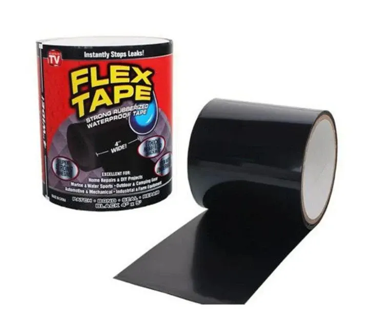 Водонепроницаемая изоляционная лента FLEX TAPE 150x10см прорезиненная черная ремонтная Киев - изображение 1