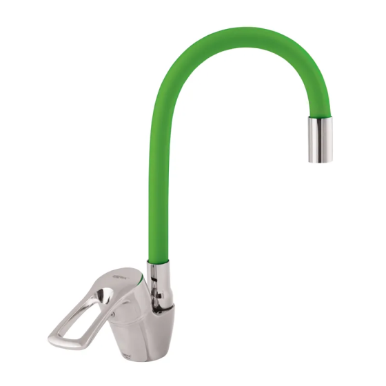 Кухонный смеситель Zerix YUB 181 с зеленым гибким изливом ZX0437 Харьков
