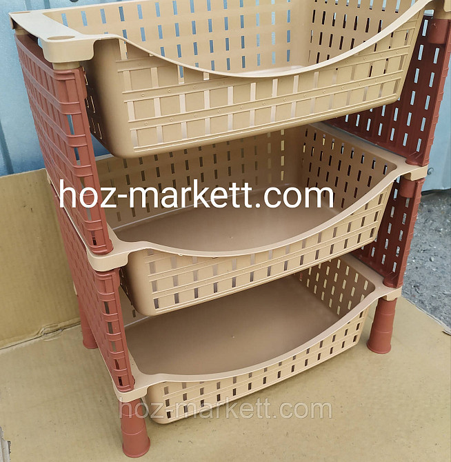 Полка - этажерка беж с коричневым на три яруса Турция Харьков - изображение 3