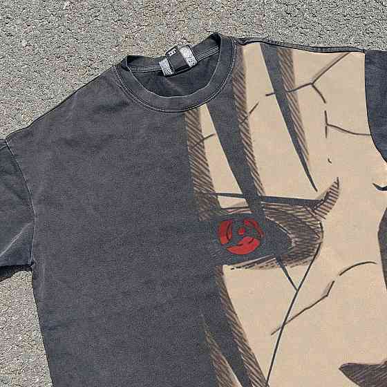 Футболка мужская с принтом аниме Наруто Схиппуден Итакхи Укхиха оверсайз (S/M/L) Черний Днепр