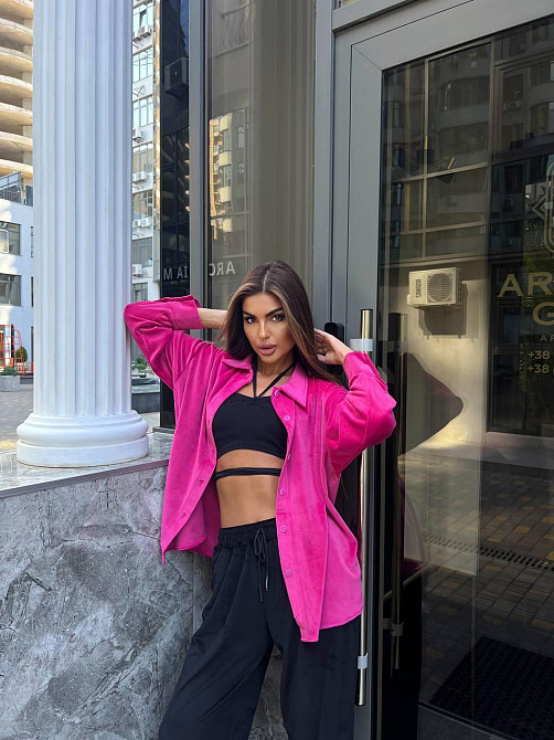 Женский прогулочный костюм двойка: рубашка + штаны палаццо турецкий велюр спорт Одесса - изображение 9