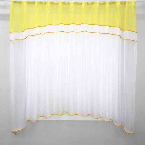 Кухонная гардина VR-Textil № 036к арка белый с желтым 280х170 см (52-0510) Киев