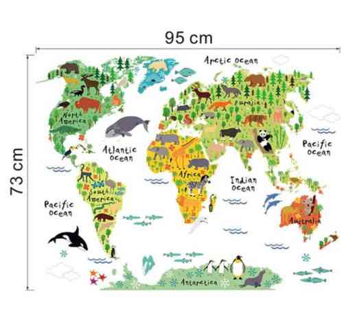 Наклейка в детскую комнату "Карта" - 73*95см Київ