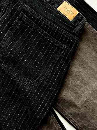 Жіночі стильні комбіновані джинси super wide leg 40 Одеса