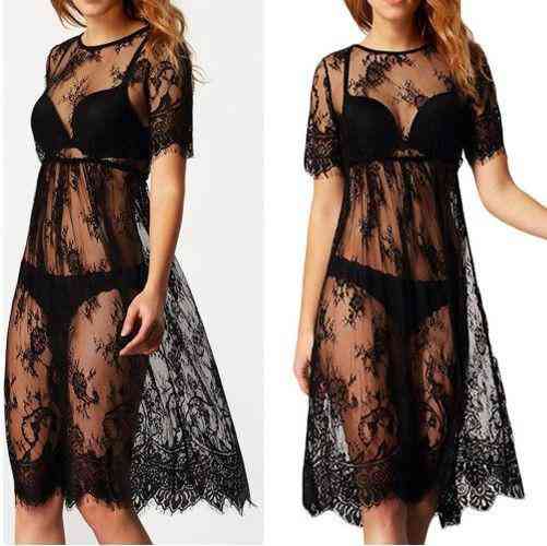 Парео мереживне для пляжу чорний Київ