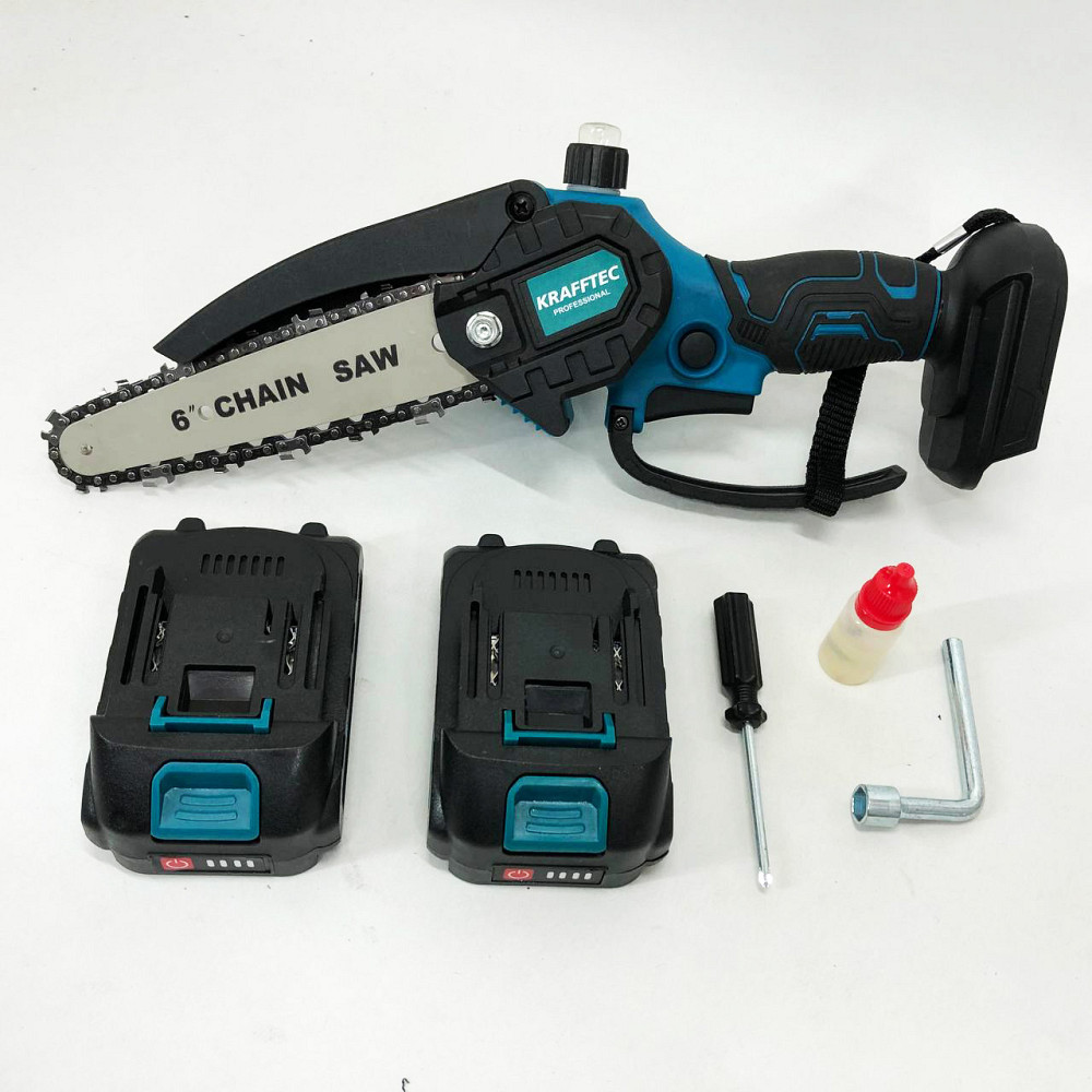 Пила електрична для заготівлі дров Krafftec 15 см, Пилка на батарейках для обрізки гілок JA-52 Львів - фото 6