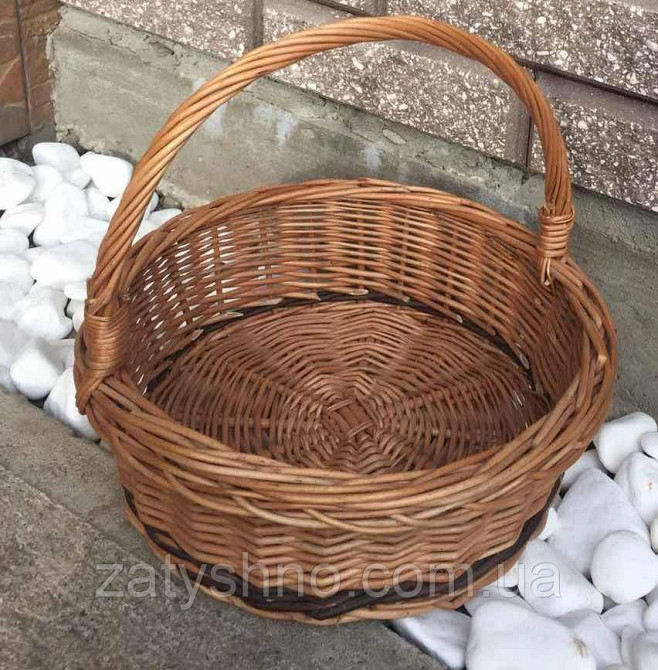 Корзина кругла подарункова плетена Київ - фото 2