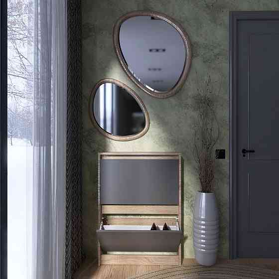 Тумба для обуви в прихожую Эверест Сити-160-2 70,2х16х95,8 см Дуб сонома/Графит (DTM-071088) Львов