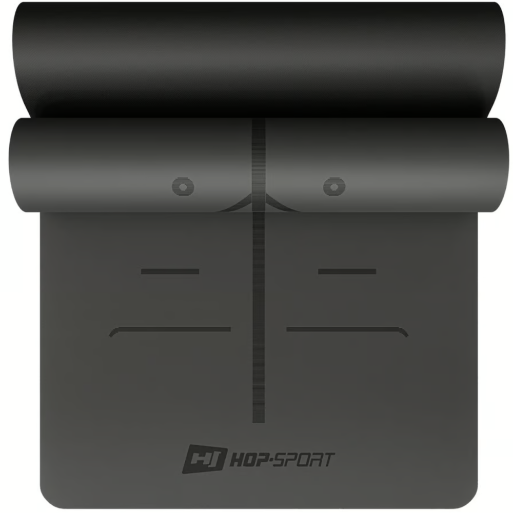 Йога-мат Hop-Sport PU 0,5см 183 x 68см HS-P005GM чорний Київ - фото 1