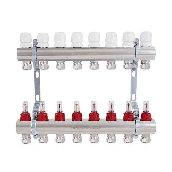 Колектор латунний із витратомірами та євроконусами Thermo Alliance Standart 1" на 8 виходів TAS235W8E Київ