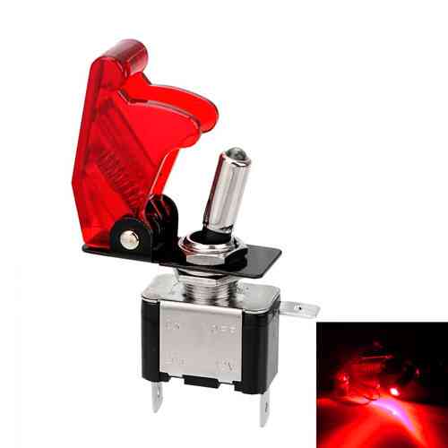 Красный тумблер с LED для авто и техники 12В 20А Киев
