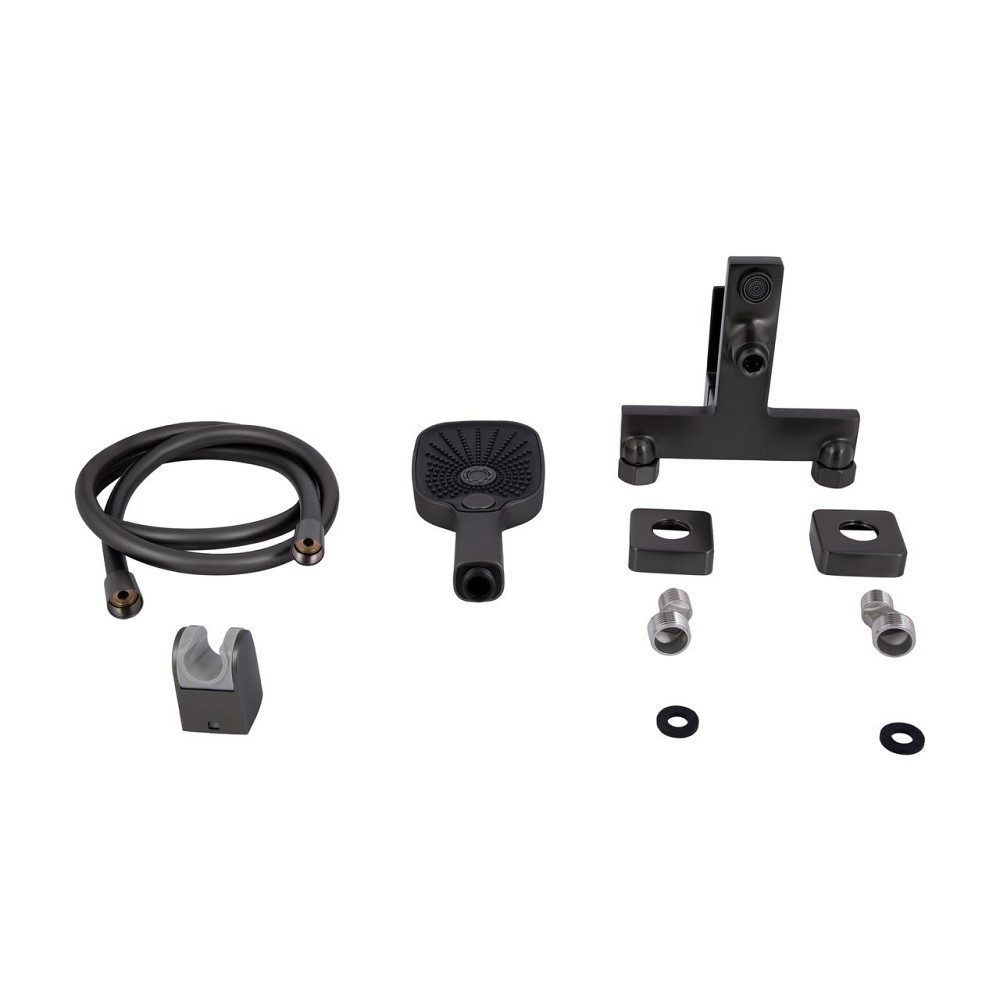 Змішувач для ванни Qtap Gemini (з душовим гарнітуром) QTGEM259GMB45684 Gunmetal Black PVD Київ - фото 13