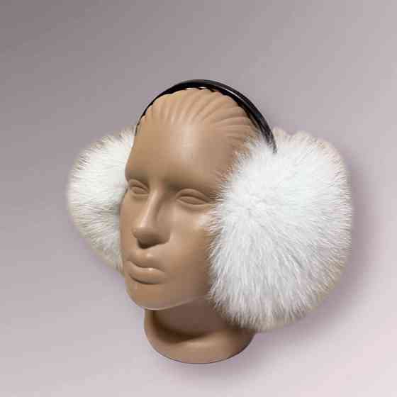 Наушники меховые песцовые Белый Вуаль Харьков