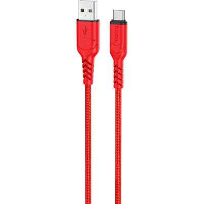 Дата кабель USB 2.0 AM to USB-C 1.0m 3A nylon X59 red HOCO (6931474744937) Вінниця