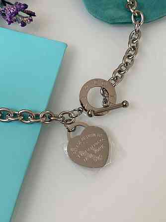 Сердце подвеска цепь на шею Тиффани Tiffany / мешочек Тиффани Одесса
