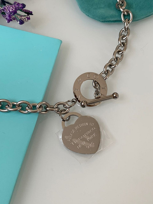 Сердце подвеска цепь на шею Тиффани Tiffany / мешочек Тиффани Одесса - изображение 4