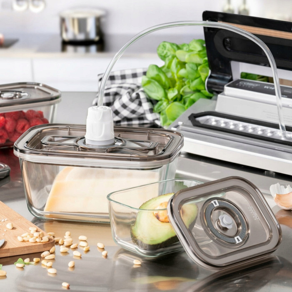 Набір Вакуумних контейнерів 3 шт зі скла 1500 мл та 500 мл + шланг з адаптером CASO (1177) Нововолинськ - фото 10