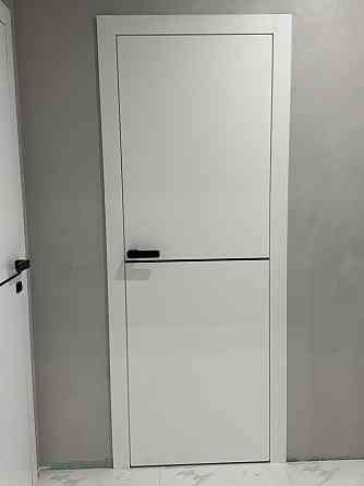 Двері фарбовані, Полотно, AL-1 Біла Емаль, Молдинг Чорний Київ