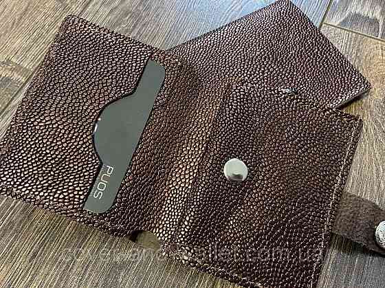 Тонкий женский кошелёк бронзового цвета из натуральной кожи PS Leather Киев